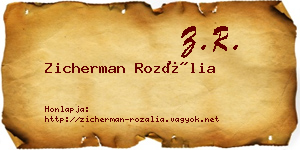 Zicherman Rozália névjegykártya